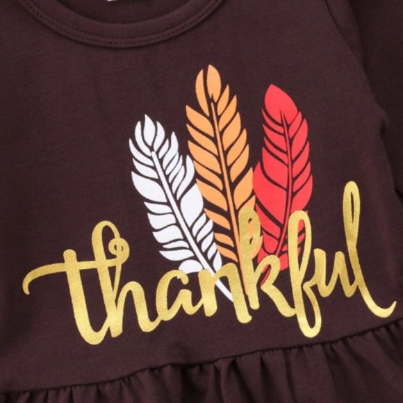 Girl girls toddler top shirt pants turkey Thanksgiving Fall cute adorable new - Picture 3 of 5